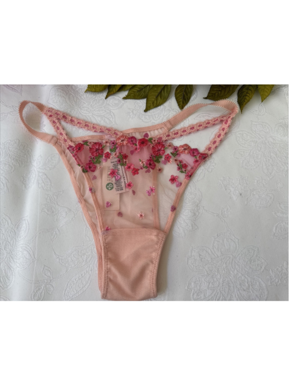 VICTORIA'S SECRET S PINK HEARTS EMBROIDERED DREAM ANGELS BRAZILIAN PANTIES $30